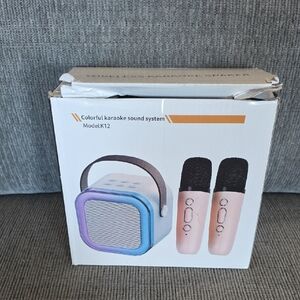 Colorful Karaoke Sound System Model K12 with Microphones